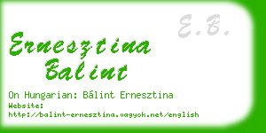 ernesztina balint business card