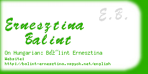 ernesztina balint business card